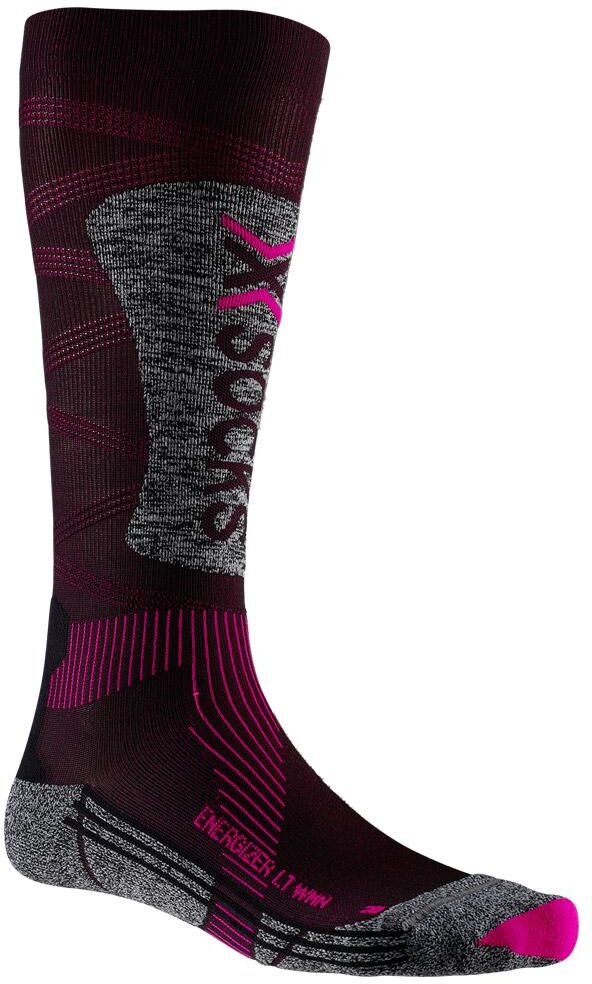 X Socks  - Ski Energizer Lt 4.0 Wmn Black Fluo Pink Stone Grey Melange - 37-38 - Chaussettes de ski