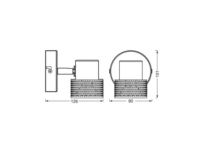 OSRAM Wandstrahler CORK, schwarz, 10 cm hoch, dimmbar, GU10 dimmbar, schwarz, für Wohn- / Esszimmer, Metall