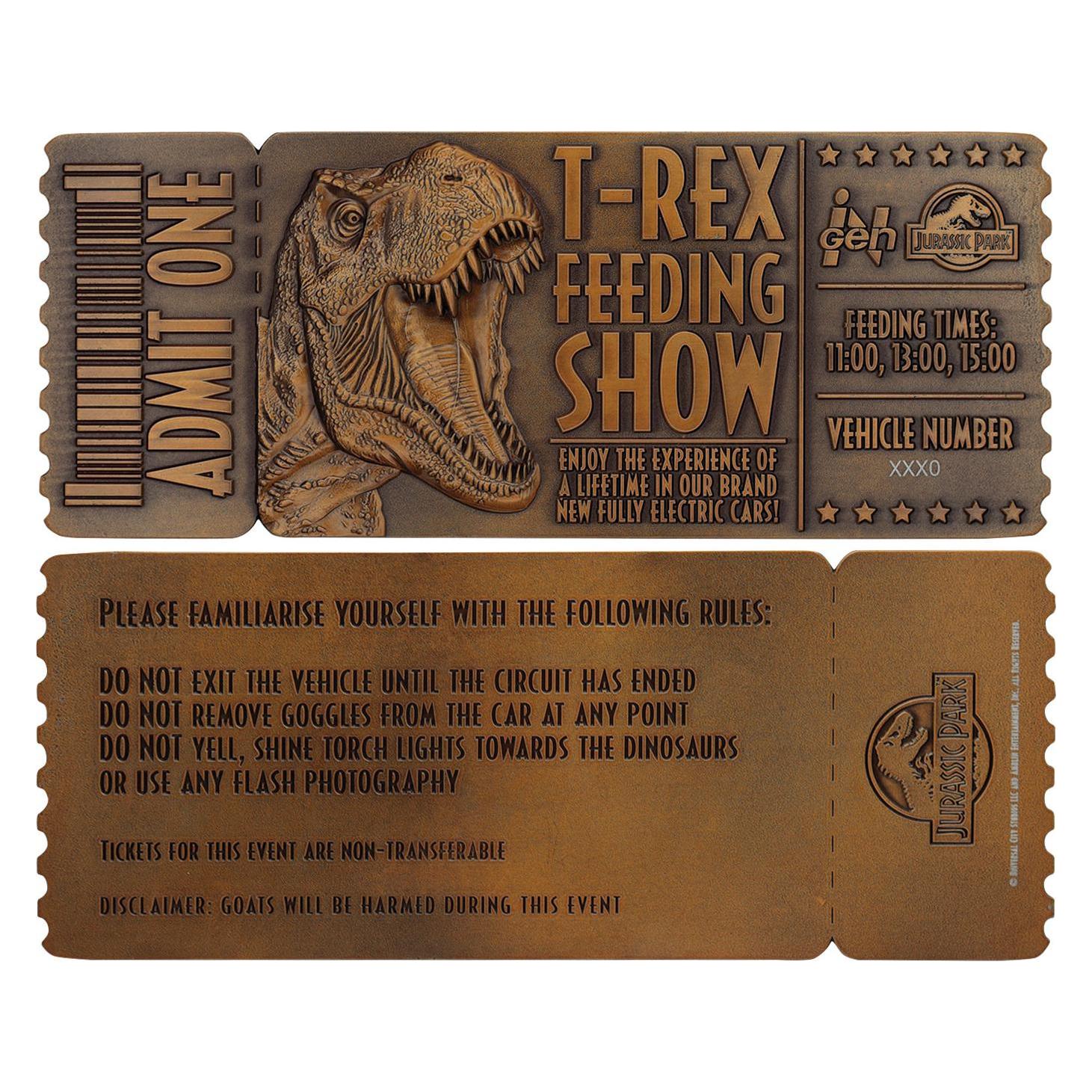 Fanattik Jurassic Park Replik 1/1 Feeding Show Ticket (UV-JP136)
