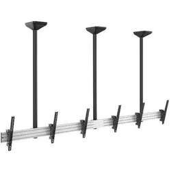 equip Pro - Klammer für 3 LCD-Anzeigen - Kunststoff, Aluminium, Stahl - Schwarz, Silbe (Decke, 150 kg, 45" - 55"), TV Wandhalterung, Schwarz, Silber