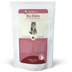 Herrmann's Selection 100g Beutel Katzennassfutter 20 x 100 Gramm Bio Huhn mit Karotte & Kamut