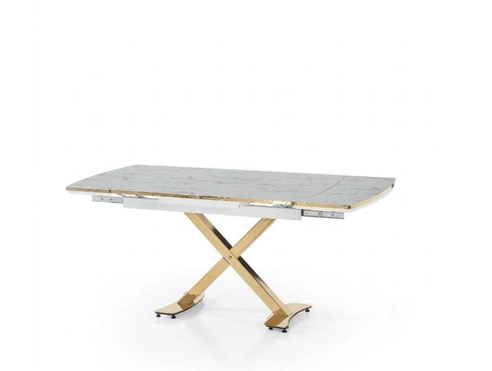 JVmoebel Esstisch Esstisch Marmor Komfortabel Modern Ausziehbar Beige Auf Rädern, Made in Europa