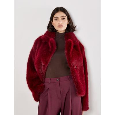 Fellimitatjacke APRICOT "Kurzjacke", Damen, Gr. 14, rot (burgund), Kunstfell, Obermaterial: 100% Polyester PES., kurz, Jacken, aus Kunstfell