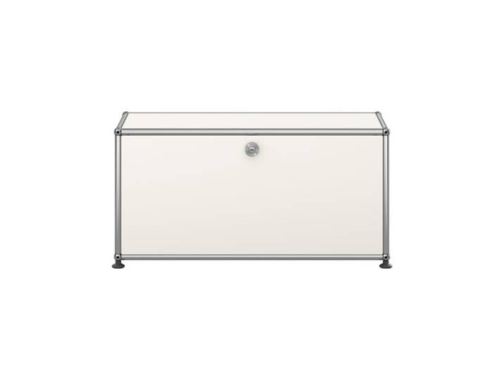 USM Haller Regal 1-fach hoch Breite 78 cm 1 Klapptür reinweiß mit Schloss 78x39x38