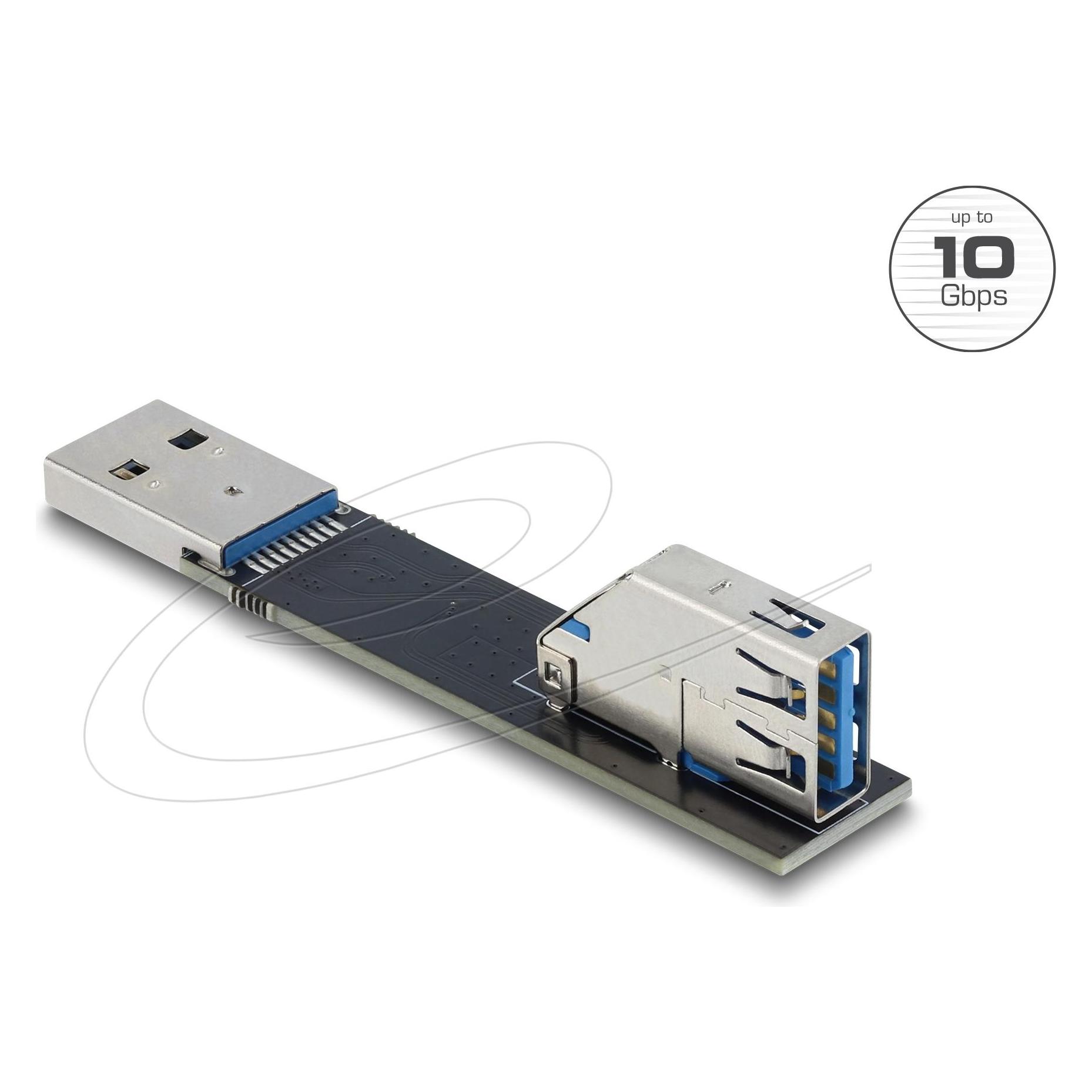Delock USB 10 Gbps Adapter USB Typ-A Buchse zu Stecker gedreht 90 oben (418075)