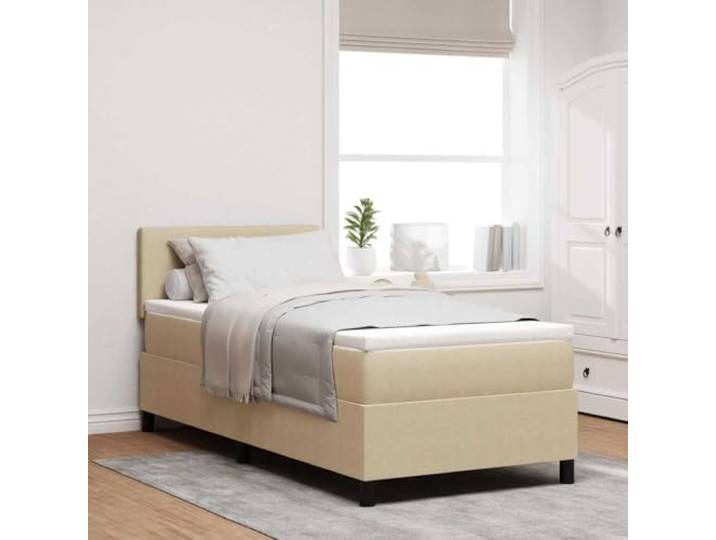 RJPLMFV Boxspringbett, 80 x 200 cm, Grau/Weiß, verstellbarer Kopf Holzrahmen, Taschenfedern, mittlere Härte, minimalistisches Design