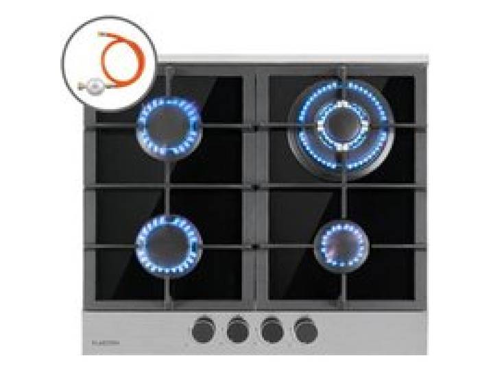 Klarstein Alchemist plaque de cuisson gaz 4 zones brûleur aluminium vitrocéramique noire