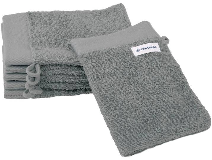Waschhandschuh TOM TAILOR HOME Waschhandschuh COLOR BATH , grau (moody grau), B:16cm L:21cm, Frottier, Frottier, Handtücher, Waschhandschuh