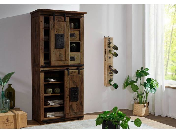 Schrank Mango 80x45x175 braun lackiert RAILWAY #417