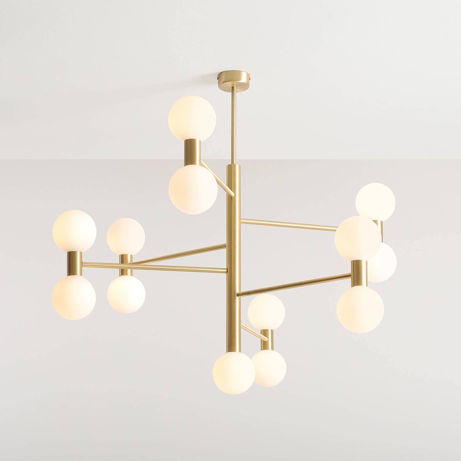 Glas Hängelampe Flare ALDEX, dimmbar, messing / gold, für Wohn- / Esszimmer, Glas, Modern, Pendelleuchte