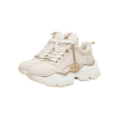 Trainingsschuh BUFFALO "Buffalo BINARY GLAM L", Damen, Gr. 38, beige, gold, Lederimitat, Schuhe
