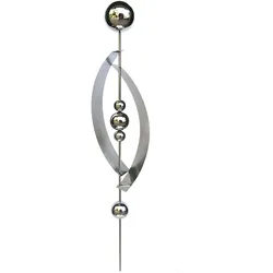 Edelstahl Garten Stecker Kugel Design Garten Beet Blumen Topf Außen Dekoration silber