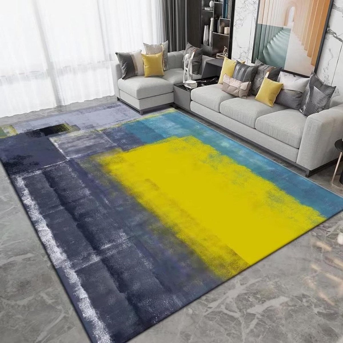 Rechthoekige antislip badkamermat met graffiti design