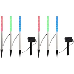 LED 6er Set Außen Solar Leuchten IP44 Farbwechsler bunt Terrasse Garten Beleuchtung Veranda Deko Lampe