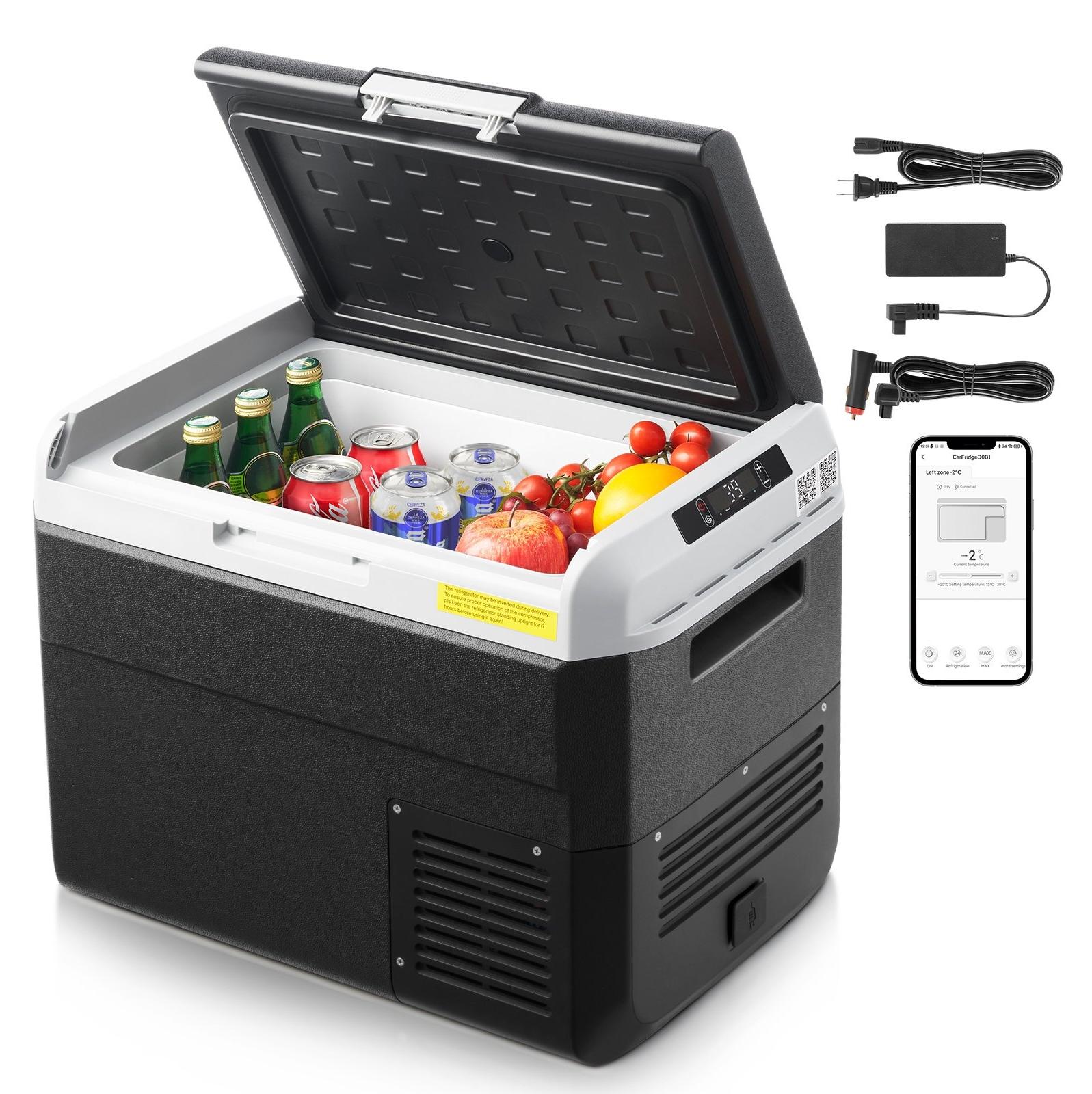 Kompressor Kühlbox 30 L - Tragbare Auto-Kühlbox - Einstellbare Temperatur - App-Steuerung - 12/24 V DC & 100-240 V AC - Für Camping Reisen Wohnmobil
