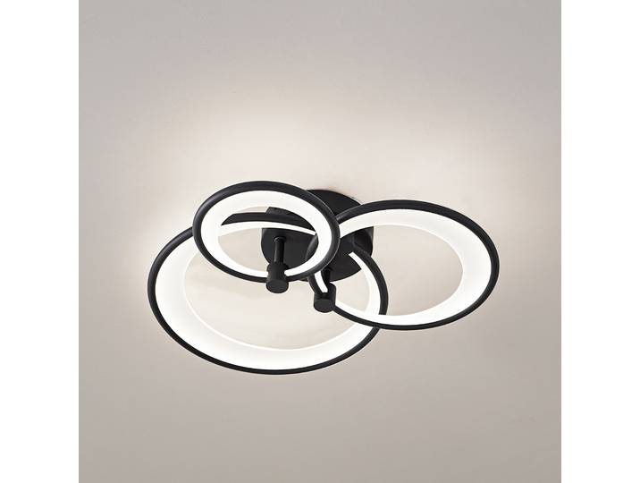 Plafonnier LED Sorma, noir, CCT, à intensité variable - Lindby - Salon / séjour - Moderne - Métal - Rond