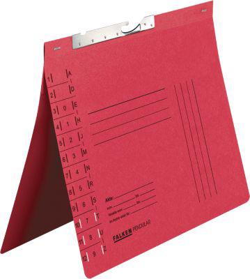 Pendelhefter Falken, Format A4, für bis zu 200 Blatt, Schlitzstanzung, Behördenheftung, Recycling-Karton, rot, 50 Stück