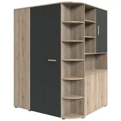 WIMEX Eckkleiderschrank Cariba Holzoptik Braun Eiche