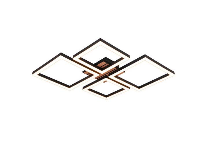 Nettlife LED Deckenleuchte 45.5/48/6cm, Schwarz, Metall, LED integrated, 45.5x6x48 cm, Lampen & Leuchten, LED Beleuchtung, LED-Deckenleuchten