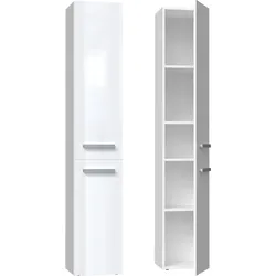 Badezimmer-Hochschrank Nel II WEISS HOCHGLANZ
