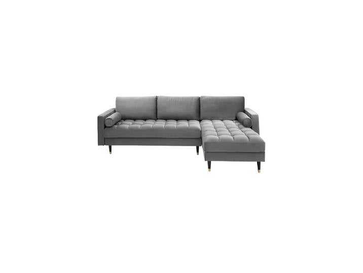 Design Ecksofa „Cozy Velvet“ mit Samtbezug Grau Invicta Interiors
