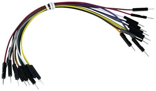 Velleman WJW010 Steckbrücken-Set 15cm Rot, Blau, Gelb, Grün, Schwarz
