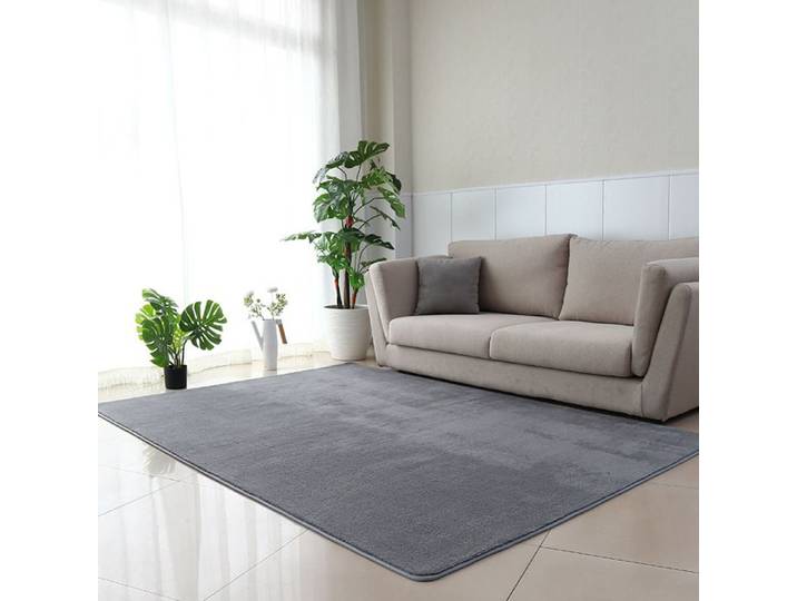 Tapis de Salon à Poils Courts - MARSEE - Grande Taille Tapis à Poils - Gris - 100x200cm