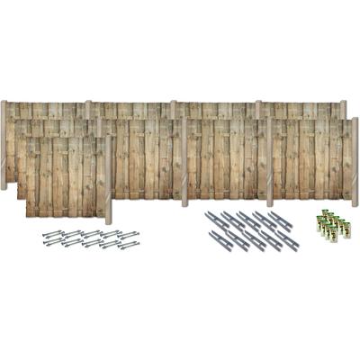 Sichtschutzelement KONIFERA "FULLERTON", grün, H:180cm, Massivholz, Stahl, Zaunelemente, Rustikale Bohlen, verschiedene Längen