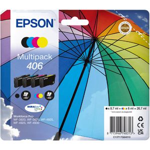 Epson Tinte 406 C13T17G64010 Schirm Multipack, schwarz, cyan, magenta, gelb