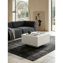 Couchtisch Quadratisch in Weiß, Modernes Design, 60x60x35.5 cm, Material Spanplatte