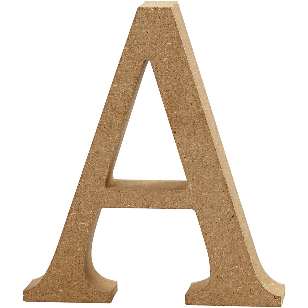 Creativ Company Letter A van MDF, Hoogte: 13 cm, Dikte: 2 cm