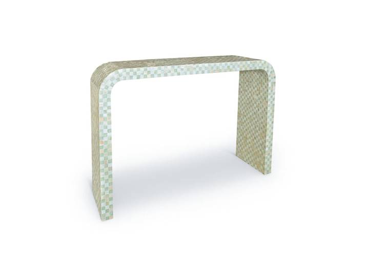Console en coquille de capiz verte