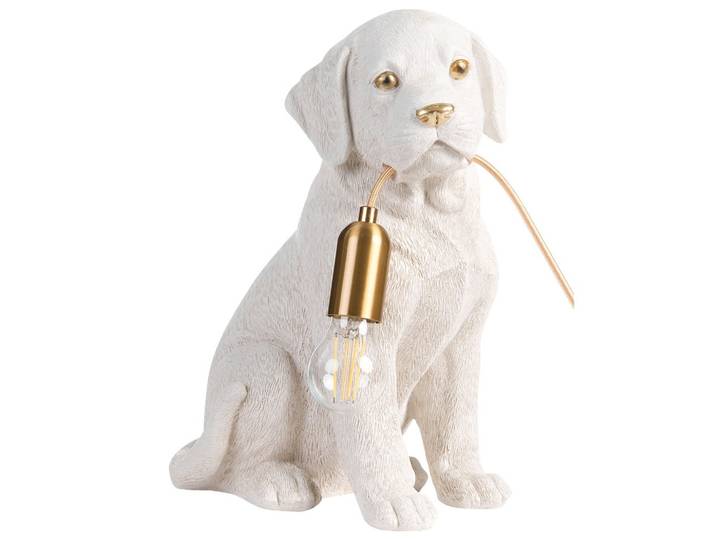 TISCHLAMPE Hund Weiß Lucky