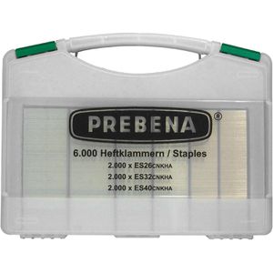 Prebena Tackerklammern ES-BOX, 26-40mm, Schmalrückenklammern, Typ ES, 6000 Stück