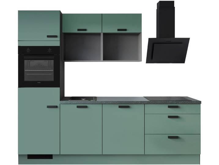 IMPULS KÜCHEN Küchenzeile Breslau , Ausrichtung wählbar, Schubkästen mit Soft-Close, vormontiert, wahlweise mit E-Geräten, Breite 260cm