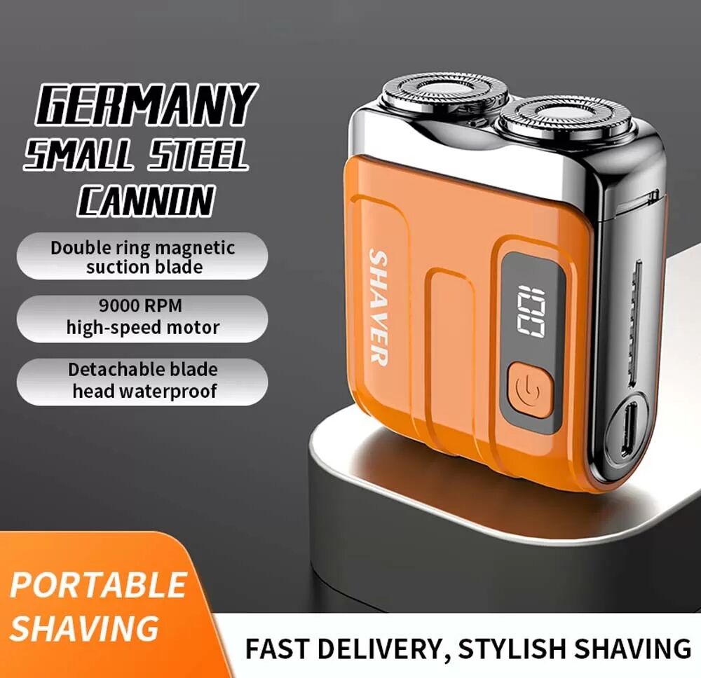INF Mini Rasoir Électrique avec Affichage Numérique - Rasoir de Voyage Portable pour Hommes et Femmes, compatible avec Huawei, Orange