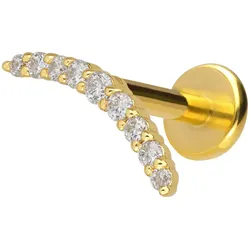 Titan Labret mit Innengewinde + 925er Silber Aufsatz MOISSANIT-BOGEN