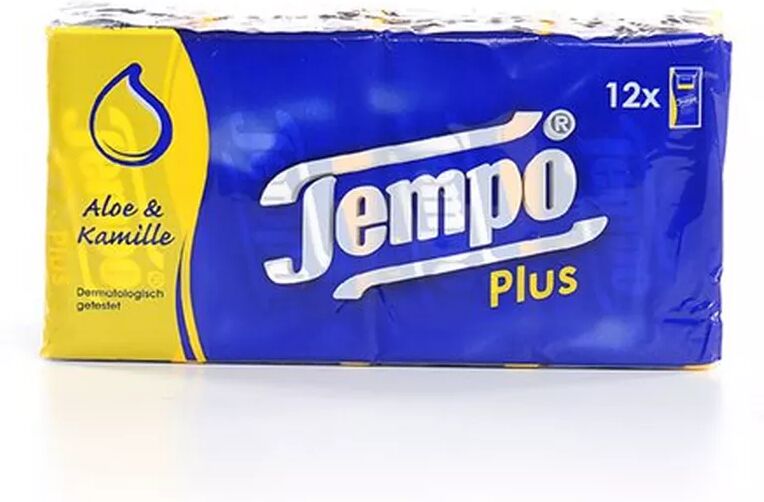 Tempo - Plus Aloe Vera & Kamille Taschentücher, Plus Aloe&kamille, 12 Stück