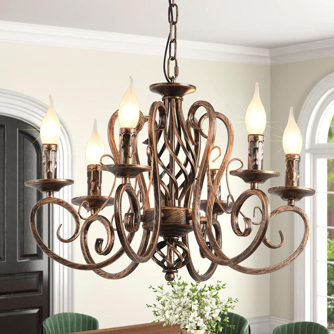 Blue Elephant Dirksen 6-Light Candle Style Chandelier Bronze 38cm H X 53cm W X 53cm D
