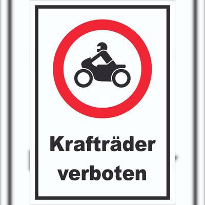 HB-Druck Schild Verbot Krafträder A1 Rückseite selbstklebend