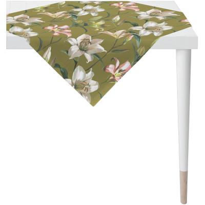 Mitteldecke APELT "5602 SUMMERTIME, Sommerdeko, Sommer", grün (grün, natur), B:85cm L:85cm, Baumwolle, Tischdecken, Mitteldecke, Digitaldruck