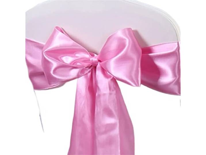 Stuhlschleifen für Hochzeiten 10/50 stücke Satin Stuhl Schärpen Bogen Hochzeit Knoten Band Krawatten for Party Event Hotel Bankett Liefert Hause Dekorationen(Pink,50pcs)