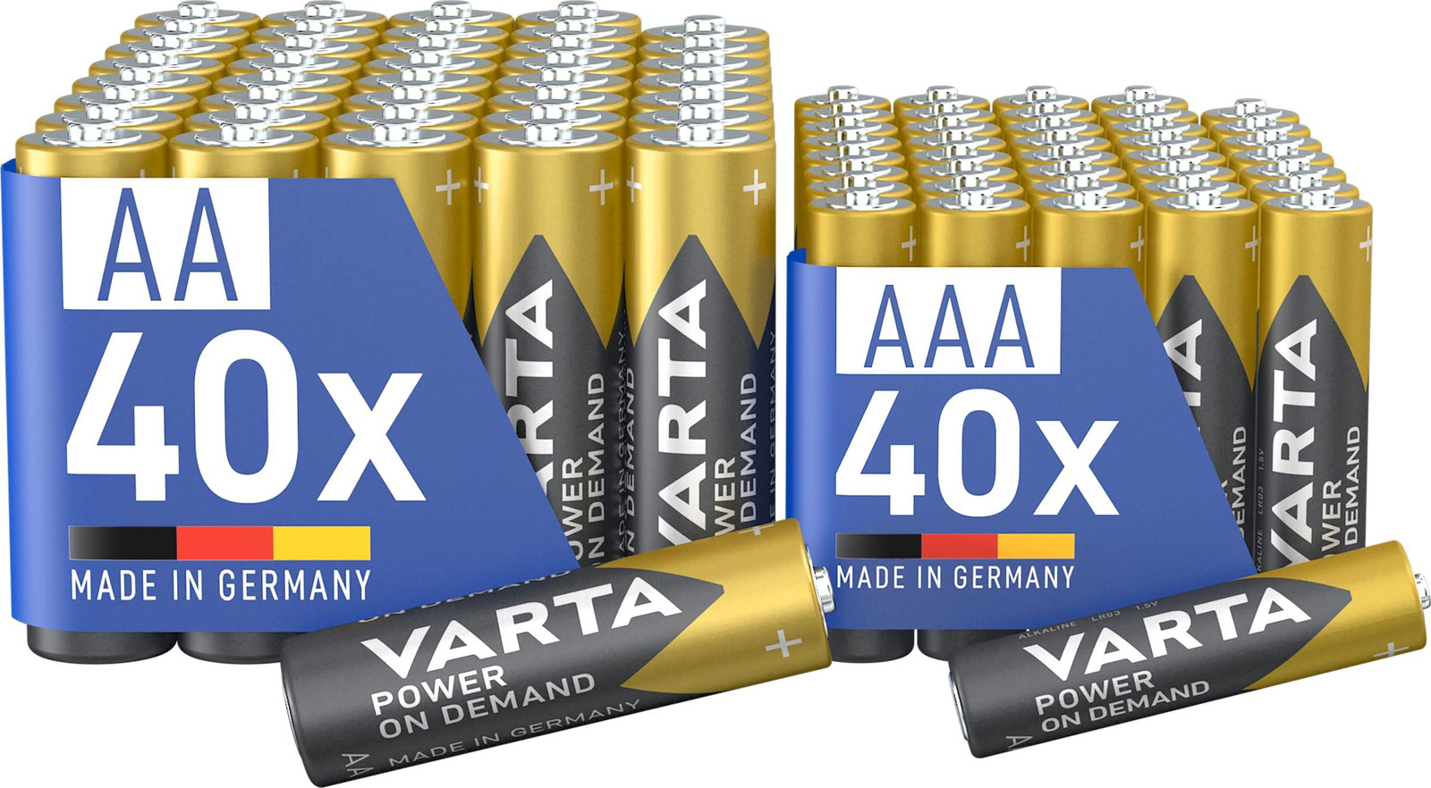 Varta Batterijmix AA en AAA, 80 stuks, Power on Demand, Alkaline – AA+AAA