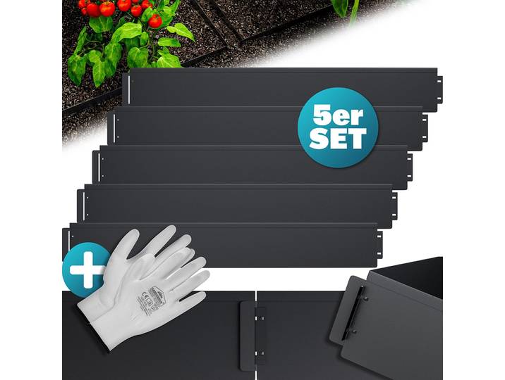 Gardebruk Borderrand – 5m 100x18cm Gegalvaniseerd Staal – Zwart