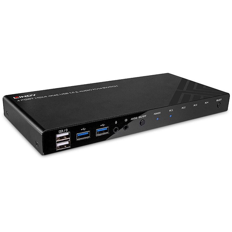 Lindy KVM Switch HDMI 4K60,USB3.0 & Audio 4Port