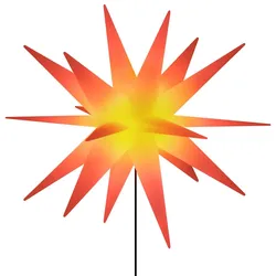 vidaXL LED-Weihnachtssterne 3 Stk. mit Erdspießen Faltbar Rot 57 cm