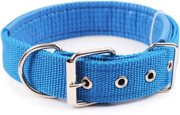 Uplift Curations Solid Nylon Dog Collar Adjustable Collar For Small, Medium & Large Dogs blue m