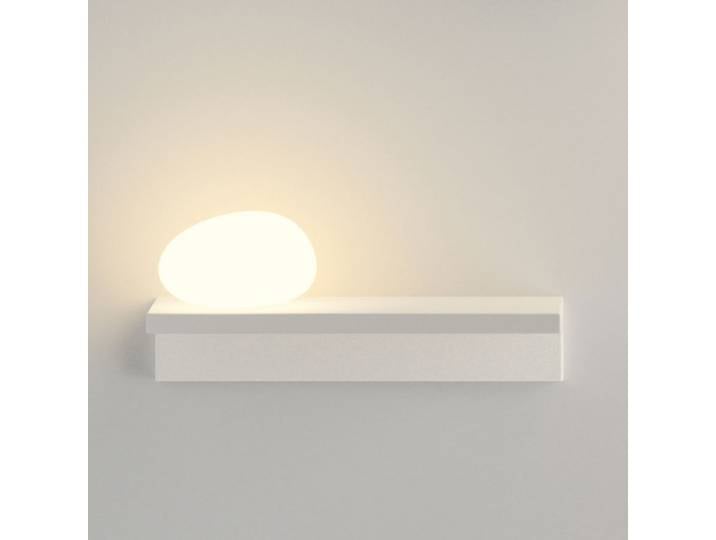 Suite LED-Wandleuchte, Stein links, weiß, 14 cm - Vibia - Wohnzimmer - Design - Kunststoff