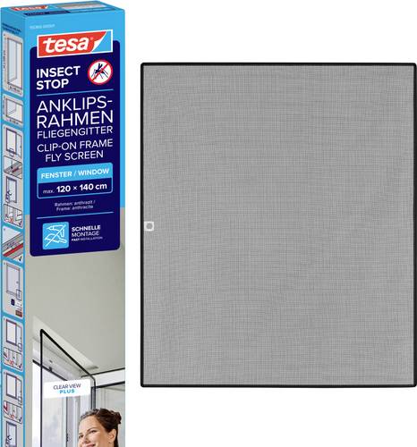 Tesa INSECT STOP CLIP-ON 55360-00001-00 Fliegengitter (B x H) 1.2m x 1.4m Anthrazit 1St.
