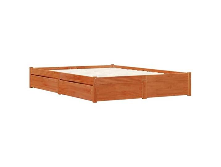 KTHLBRH Bettkasten Kiefer massiv braun gewachst 120 x 200 cm 4 ausziehbare Schubladen, modernes Design, robuste Struktur, Verwendung im Innenbereich